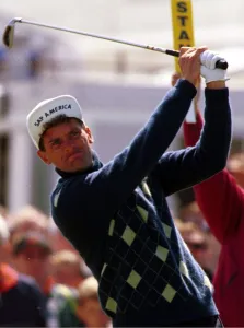 Jesper Parnevik tees of on the first hole during the third round of the Open Golf Jesper Parnevik tees of on the first hole during the third round of the Open Golf