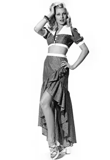 Jill Johnson modelling matching beach skirt and top June 1973 P008452 Jill Johnson modelling matching beach skirt and top June 1973 P008452
