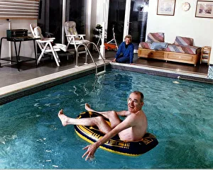 Jim Bowen TV Presenter Bullseye at home in his swimming pool with his wife Phyllis Bowen Jim Bowen TV Presenter Bullseye at home in his swimming pool with his wife Phyllis Bowen