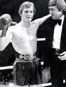 Jim Watt boxer August 1977 with Ken Buchanan after fighting Andre Holyk Jim Watt boxer August 1977 with Ken Buchanan after fighting Andre Holyk