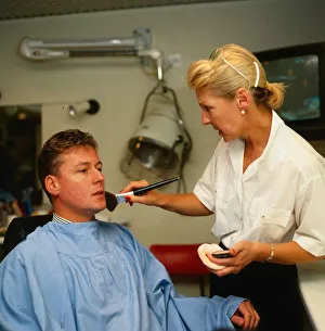 Jim White geting make-up for tv show September 1989 Jim White geting make-up for tv show September 1989