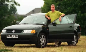 Jim White - TV Presenter with Volkswagen Passat Car July 1997 Jim White - TV Presenter with Volkswagen Passat Car July 1997