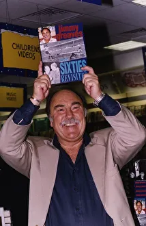 Jimmy Greaves football commentator TV presenter promoting his book, November 1992 Jimmy Greaves football commentator TV presenter promoting his book, November 1992