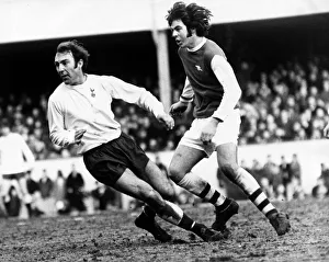 Jimmy Greaves of Tottenham Hotspur and England in action for Spurs against Arsenal in Jimmy Greaves of Tottenham Hotspur and England in action for Spurs against Arsenal in