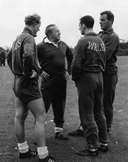 Jimmy Murphy, Wales Team Manager talks tactics with Ivor Alchurch Jimmy Murphy, Wales Team Manager talks tactics with Ivor Alchurch