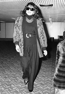 Joan Collins actress starred in Dynasty arrives at Heathrow from Los Angeles Joan Collins actress starred in Dynasty arrives at Heathrow from Los Angeles