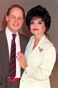 JOAN COLLINS AND JOHN STANDING IN STUDIO PHOTO CALL TO PROMOTE NEW BBC SERIES ' JOAN COLLINS AND JOHN STANDING IN STUDIO PHOTO CALL TO PROMOTE NEW BBC SERIES '