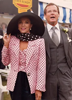 Joan Collins and Roger Moore at the Derby - June 1989 Joan Collins and Roger Moore at the Derby - June 1989