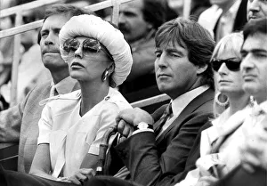 Joan Collins and Bill Wiggins at Queens Club for tennis tournament - June 1987 Joan Collins and Bill Wiggins at Queens Club for tennis tournament - June 1987