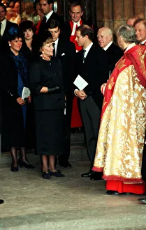 JOAN PLOWRIGHT, PRINCE EDWARD AND ALEC GUINESS AT LAURENCE OLIVIER MEMORIAL SERVICE AT JOAN PLOWRIGHT, PRINCE EDWARD AND ALEC GUINESS AT LAURENCE OLIVIER MEMORIAL SERVICE AT