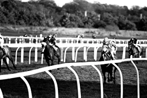 Jockey Geoff Harker rode Green Archer in the Comedy Of Errors Novice s' Jockey Geoff Harker rode Green Archer in the Comedy Of Errors Novice s'