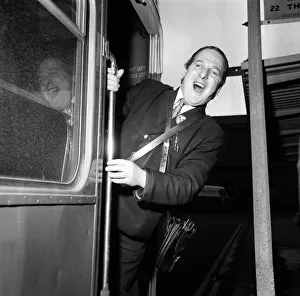 Joe Rimmer a singing Bus Conductor - February 1973 sings whilst on his round Joe Rimmer a singing Bus Conductor - February 1973 sings whilst on his round