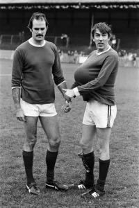 John Cleese and Peter Cook at a Charity Football Match, Dulwich John Cleese and Peter Cook at a Charity Football Match, Dulwich