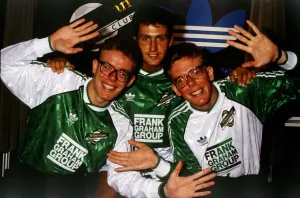 John Collins & pop group The Proclaimers September 1989 John Collins & pop group The Proclaimers September 1989