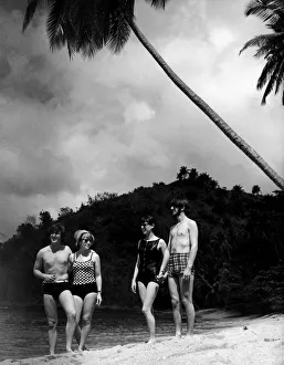 John Lennon and Ringo Starr with partners Cynthia and Maureen in Tobago during the two John Lennon and Ringo Starr with partners Cynthia and Maureen in Tobago during the two