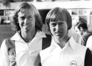John Lloyd and brother David Lloyd at sport event - February 1979 05/02/1979 John Lloyd and brother David Lloyd at sport event - February 1979 05/02/1979