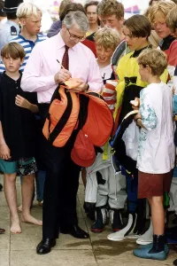 John Major British Prime Minister at Grafham Water Sailing Club in Huntingdon seen here John Major British Prime Minister at Grafham Water Sailing Club in Huntingdon seen here