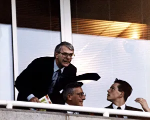 John Major British Prime Minister talks to his son James during the Arsenal-Aston Villa John Major British Prime Minister talks to his son James during the Arsenal-Aston Villa
