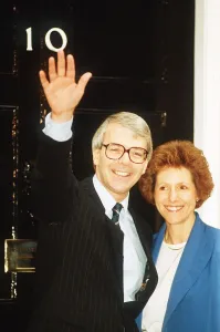 John Major Conservative Party British Prime Minister with his wife Norma Major outside No John Major Conservative Party British Prime Minister with his wife Norma Major outside No