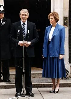 John Major makes a speech outside 10 Downing Street with his wife Norma at his side as John Major makes a speech outside 10 Downing Street with his wife Norma at his side as