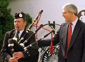 John Major with piper Billy Marshall while electioneering in Gretna Green April 1997 John Major with piper Billy Marshall while electioneering in Gretna Green April 1997
