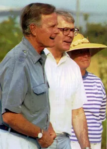 John Major and President Bush of the USA at Walkers Point vacation home after Major John Major and President Bush of the USA at Walkers Point vacation home after Major