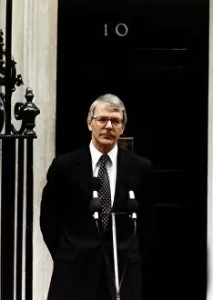 Images Dated 12th March 1992: John Major Prime Minister announces the election date outside 10 Downing Street 1992