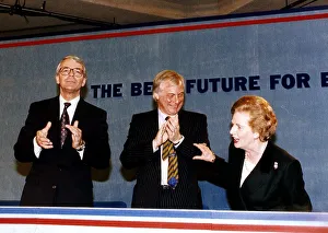 John Major Prime Minister and former Prime Minister Margaret Thatcher with Chris Patten John Major Prime Minister and former Prime Minister Margaret Thatcher with Chris Patten