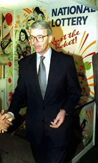 John Major Prime Minister visits the National Lottery stand in the Tory Conference Centre John Major Prime Minister visits the National Lottery stand in the Tory Conference Centre