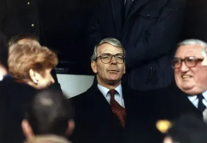 John Major Prime Minister watches Southampton v Chelsea John Major Prime Minister watches Southampton v Chelsea
