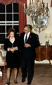John Major with his wife walking through drawing room at 10 Downing Street John Major with his wife walking through drawing room at 10 Downing Street