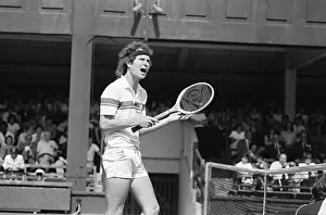 John McEnroe arguing with the umpire on the first day of Wimbledon 1981 John McEnroe arguing with the umpire on the first day of Wimbledon 1981