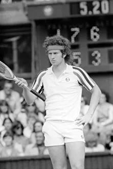 John McEnroe seen here showing his displeasure with a line call in the 1980 Wimbledon John McEnroe seen here showing his displeasure with a line call in the 1980 Wimbledon