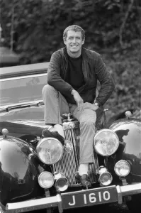 John Nettles, actor, pictured on the set of Bergerac. He is sitting on the car his John Nettles, actor, pictured on the set of Bergerac. He is sitting on the car his