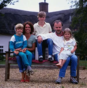 John Peel DJ Disc Jockey July 1987 with three of his children and his wife John Peel DJ Disc Jockey July 1987 with three of his children and his wife