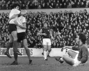 John Toshack hugs Liverpool teammate Kevin Keegan after he scores the first goal against John Toshack hugs Liverpool teammate Kevin Keegan after he scores the first goal against