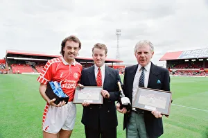 John Wark, Middlesbrough FC Player, receives Man of the Match Award at Ayresome Park John Wark, Middlesbrough FC Player, receives Man of the Match Award at Ayresome Park