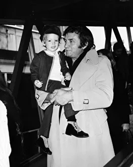 Johnny Cash singer with son John Cash in London 1972 Johnny Cash singer with son John Cash in London 1972