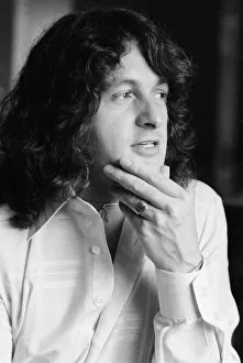 Jon Anderson of progressive rock group Yes at home. 1st July 1977 Jon Anderson of progressive rock group Yes at home. 1st July 1977