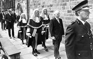 The judges procession at Hexham Abbey for the High Shefiffs service in June 1980 The judges procession at Hexham Abbey for the High Shefiffs service in June 1980