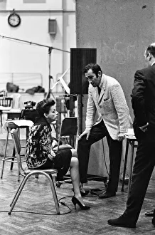 Judy Garland with Lionel Bart at the EMI studios in St Johns Wood recording Maggie May Judy Garland with Lionel Bart at the EMI studios in St Johns Wood recording Maggie May
