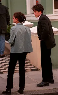 Julia Roberts Actress April 1998 with Hugh Grant Actor on the set of their new film Julia Roberts Actress April 1998 with Hugh Grant Actor on the set of their new film