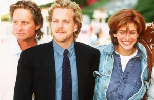 Julia Roberts/Film Actress with Keifer Sutherland and Michael Douglas Julia Roberts/Film Actress with Keifer Sutherland and Michael Douglas