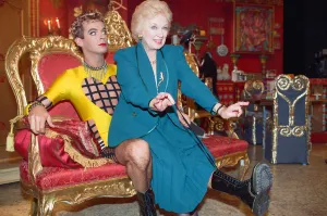 June Whitfield and Julian Clary. 15th September 1992 June Whitfield and Julian Clary. 15th September 1992