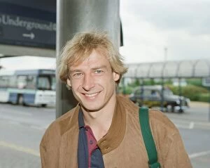 Images Dated 1st August 1994: Jurgen Klinsmann at London City Airport after medical ahead of signing for Tottenham