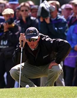 JUstin Rose lines up a putt on the green of the fourth hole during the third round of JUstin Rose lines up a putt on the green of the fourth hole during the third round of