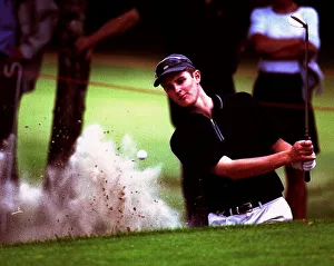 Justin Rose plays out of a greenside bunker on the 15th hole during the Dutch Open Golf Justin Rose plays out of a greenside bunker on the 15th hole during the Dutch Open Golf