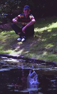 Justin Rose relaxes by throwing a stone in to the water at Hilversum in Holland during Justin Rose relaxes by throwing a stone in to the water at Hilversum in Holland during