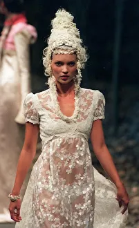 Kate Moss models Givenchy during Paris Fashion Week white Jane Austen style Kate Moss models Givenchy during Paris Fashion Week white Jane Austen style