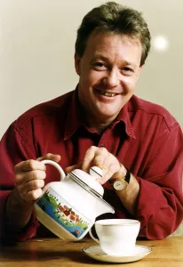 Keith Chegwin TV Presenter pouring a cup a tea Keith Chegwin TV Presenter pouring a cup a tea